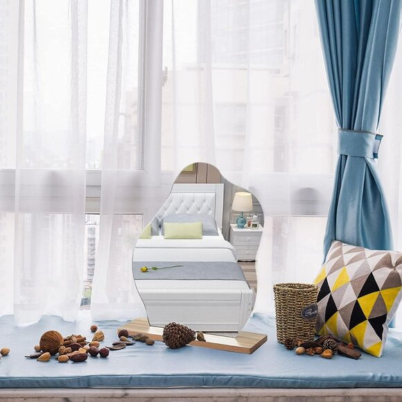 Acrylic Makeup Mirror for Desk with Stand Aesthetic Desk Decor Vanity Mirror Fra - Picture 5 of 7